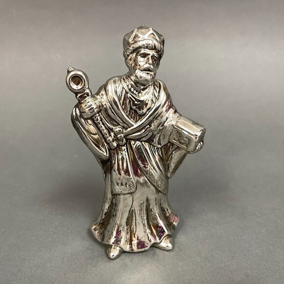 Home for the Holidays Porcelain Nativity Figure Wiseman Replacement Silver-tone - Picture 1 of 6